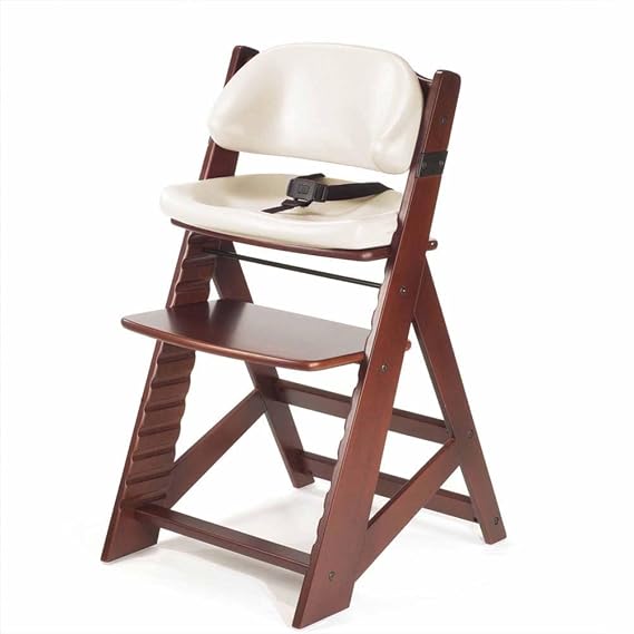 Keekaroo Height Right Kid's Chair with Comfort Cushions, Mahogany/Vanilla (0055219KR-0001)