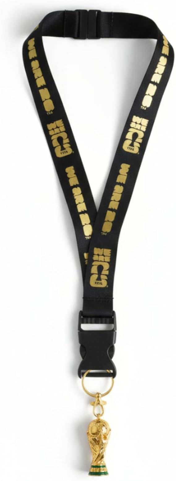 Official FIFA World Cup 2026 Edition - 21 Inch Nylon Lanyard with Trophy Replica Durable Fan Gear Great for Holding Your Work ID, Pin Collecting, Carrying Keys and More - The World Cup Is Here