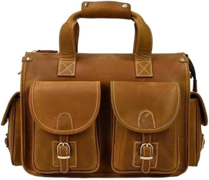 Men's Retro Handbag 15.7 Inch Briefcase Shoulder Messenger Bag Cross-border