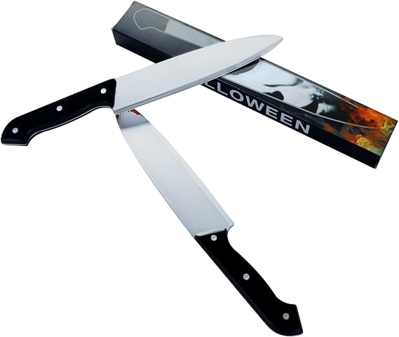 2 Pack Classic Knife for Halloween Horror Movie Cosplay Horror Props | Toy knife props,Horror Movie Cosplay Horror Props, great for halloween decor, cosplay, spooky theme party decorations