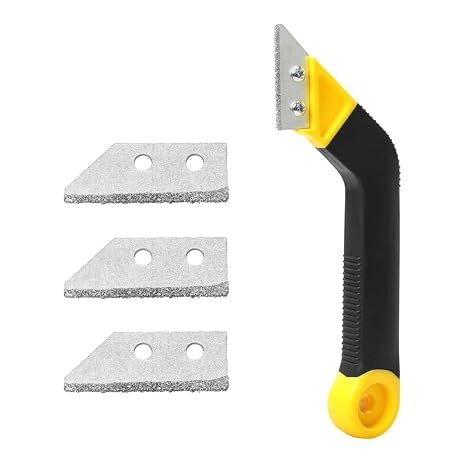 Grout Removal Tool, Stainless Steel Grout Saw, Caulk Remover Tool with Multiple Extra Blade Replacements, Suitable for Tile Cleaning, Mud Removal, Etc