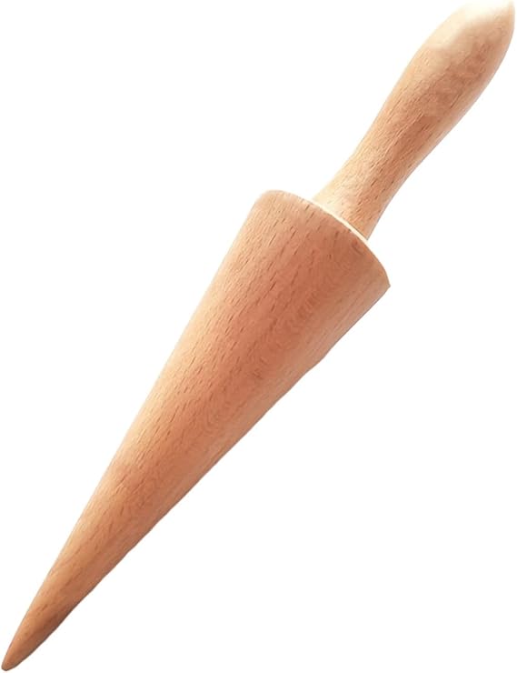 Milageto Ice Cream Cone Maker DIY Egg Roll Wooden Cone Roller Waffle Cone Roller for Kitchen