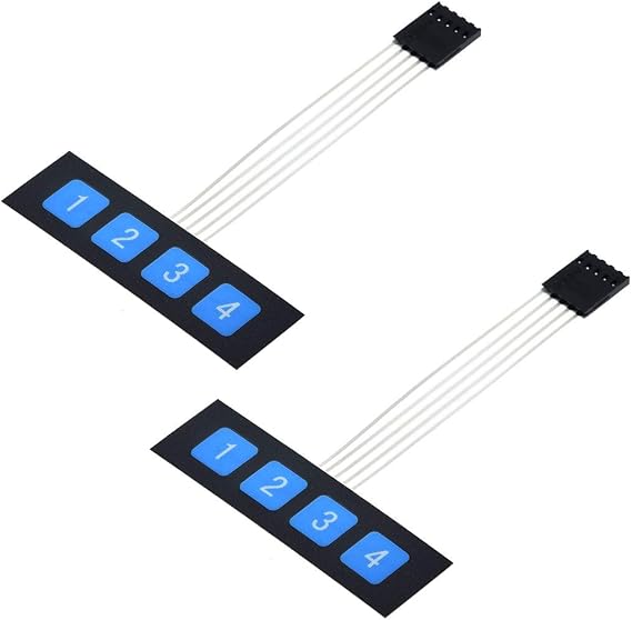 2PCS 1x4 Matrix Array 4 Key Membrane Switch Keypad Keyboard 4 Keys