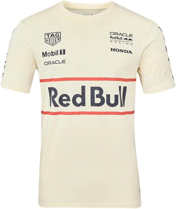 Red Bull Racing F1 Team, Official 2025 Merchandise, Special Edition Heritage Team T-Shirt, Egret White