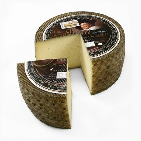 Manchego Cheese, 7 lb Whole Wheel, Authentic Spanish Sheep's Milk, Aged Cheese, Mild Flavor, Ideal for Grating and Pairing, Product of Spain