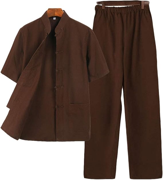 ZooBoo Chinese Clothing Tang Suit - Traditional China Ancient Costume Male Martial Arts Tangzhuang Kung Fu Short Sleeve