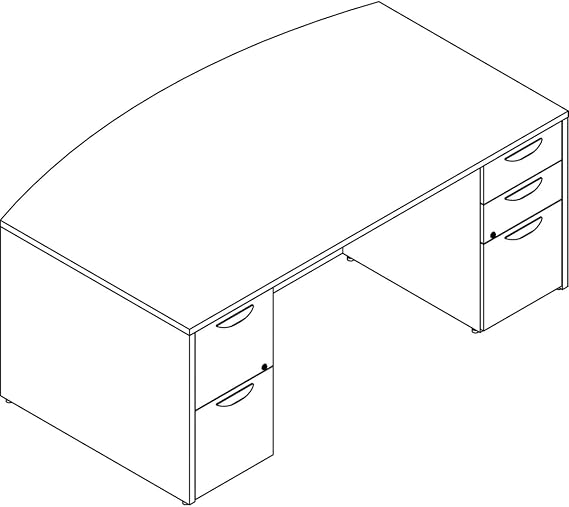 Lorell Prominence 2.0 Gray Elm Laminate Desk Unit - 72" x 42" x 29"