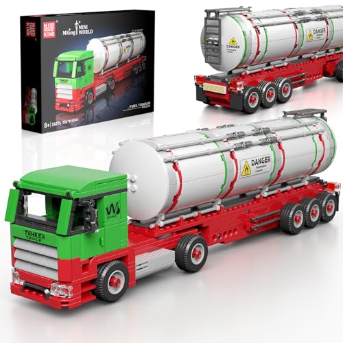 Mould King Tanker Truck Building Set, Realistic American Style Oil Tanker Model for BoysGirls Ages 8, 24075 STEM Toy Vehicles with Detailed Interior, Collectible Model for Adults 556 PCS
