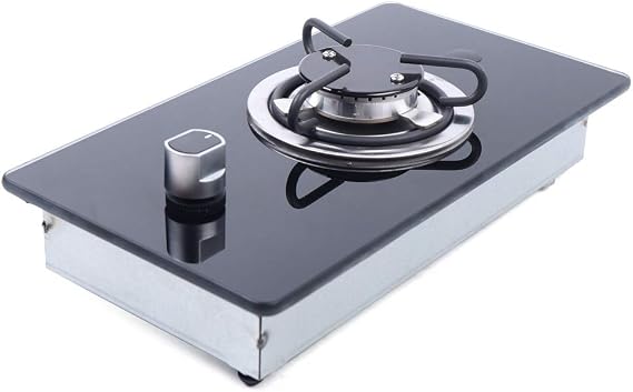 Propane Gas Cooktop Tempered Glass Gas Stove 7.9" Built-in LPG Gas Hob Cooktop Portable Stove with 1 Burner, Auto Ignition Camping 1 Burner LPG for Boat,RV,Apartments,Outdoor