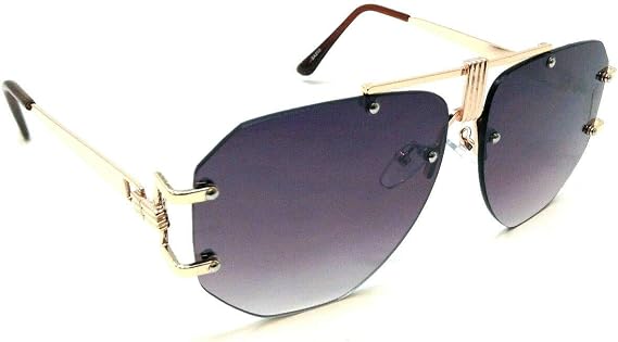 Syndicate Rimless Flat Top Oversized XL Aviator Luxury Sunglasses