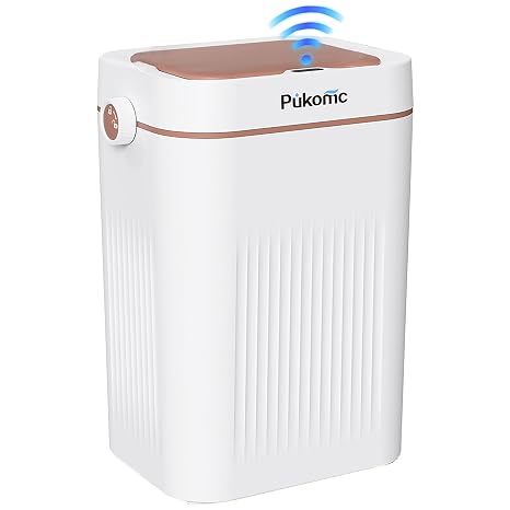 Pukomc Automatic Trash Can, 3.2 Gallon Bathroom Garbage Can