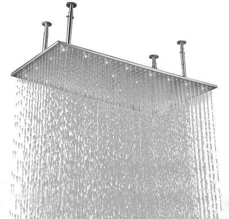 Lovedima 20"x40" Rectangle Rain Shower Head Stainless Steel Bathroom Showerhead Ceiling Mount (Without led, Brushed nickel)