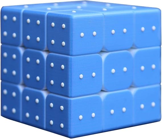 Recognizable Magic Cube Puzzle for The Blinds Person or Partially Sighted Color Weakness Speed Cube,Easy Turning and Smooth Play 2.2"X2.2"X2.2"