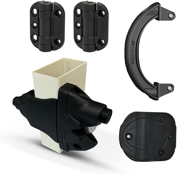 Safetech Hardware ViperX5-2" Gravity Gate Latch, TopKlik Gate Hingess, Gate Handle & Stop Bundle