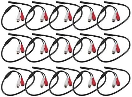 Evertech 15 Pcs Mini Microphone for Audio Home Office Security Camera DVR System