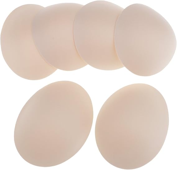 DYNWAVE 3 Pairs Women Oval Bra Pad Inserts Sponge for Swimsuits Bathing Suit Beige