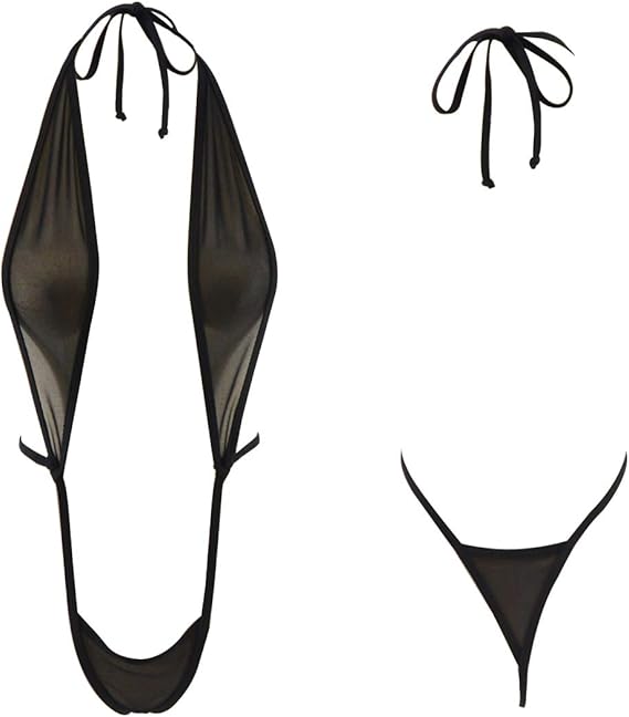 SHERRYLO Sheer Sling Monokini Slingshot Bikini See Thru Slingshots Extreme See Through Bodysuit Micro Bikinis Mesh Monokini