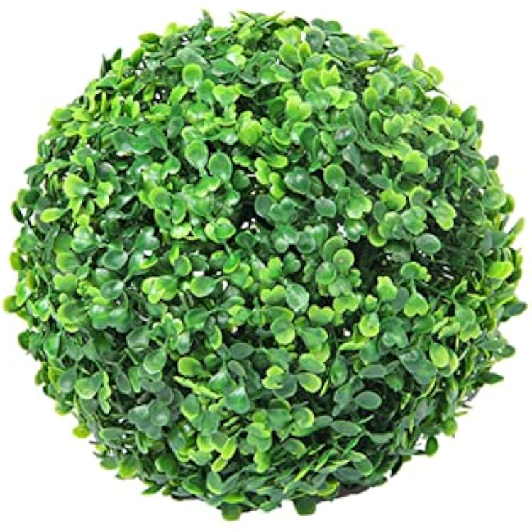 Artificial Plant Topiary Balls 12inch, Artificial Boxwood Topiary Ball, Realistic Color Artificial Grass Balls for Backyard, Balcony, Garden, Wedding Party, Home Office