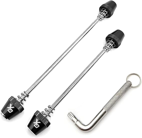ONIPAX Anti-Theft Bike Locking Skewer Set with 7-Lobe Key Fixed-Spring Axle