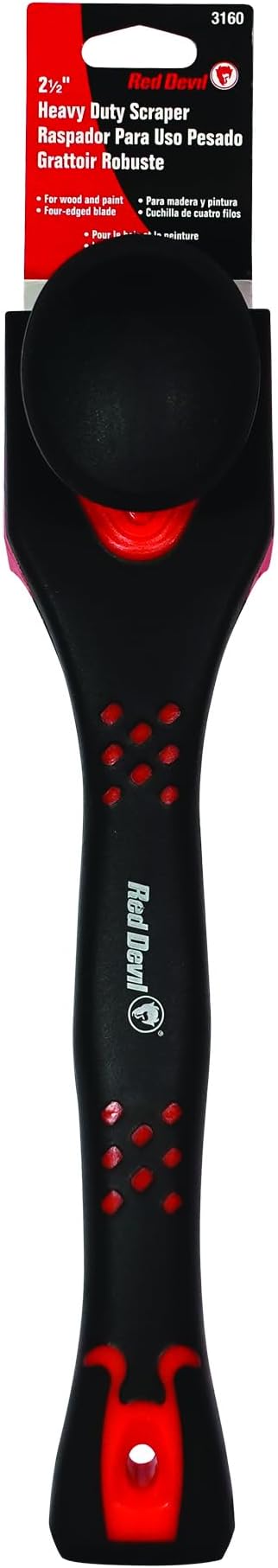 Red Devil 3160 2 1/2" Heavy-Duty Four-Edge Scraper with Contour Handle