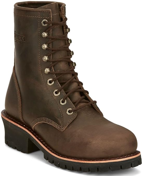 Chippewa 8" Classic 2.0 Wood Steel Toe Logger Brown 9 D (M)