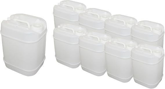 Air Sea Containers | 19L / 5Gallon White Jerrican | White Jerrican Jug | Food Grade Quality | BPA Free | Perfect Container to Ship Chemicals & Liquids | Easy Stacking HDPE Containers (1)
