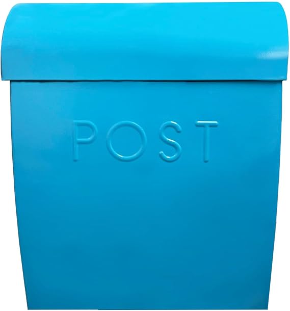 NACH Wall Mount Mailboxes for Outside, 12.75 x 10.75 x 5 inches, Blue Mailboxes for Outside Wall Mount, Waterproof - The Sylvia Mailbox