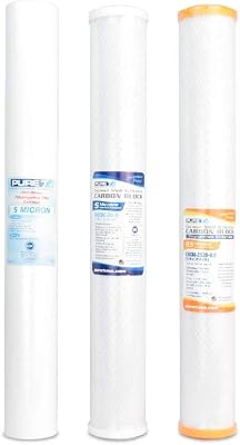 WECO AQUA-TITAN-SET3 Slim 20 x 2.5 Water Filter Cartridge Set for HydroSense, AQUA-TITAN and LC Series Reverse Osmosis Systems