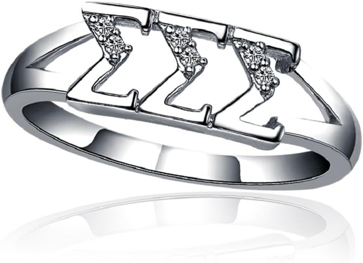 Sigma Sigma Sigma Horizontal Silver Ring