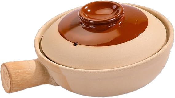 Braised Rice Casserole Claypot Rice Pot Stoneware Flat Bottom Rice Casserole Chinese Casserole for Household Kitchen