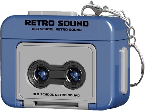 Creative Mini Tape Recorder Keychain, Vintage Recorder Keyring with Cassette Player, Portable Music Keychain for Music Lovers and Collectors