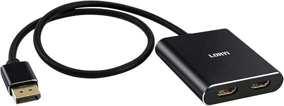 Displayport to Dual HDMI Splitter,4K 60Hz Multi-Monitor Splitter,Dual Monitor DP to 2 HDMI Monitor for Computer Laptop Graphic Card,PC,Windows Compatible MST Extended Mode