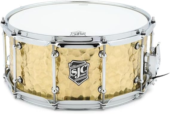 SJC Custom Drums Alpha Hammered Brass Snare Drum - 6.5 x 14-inch - Polished