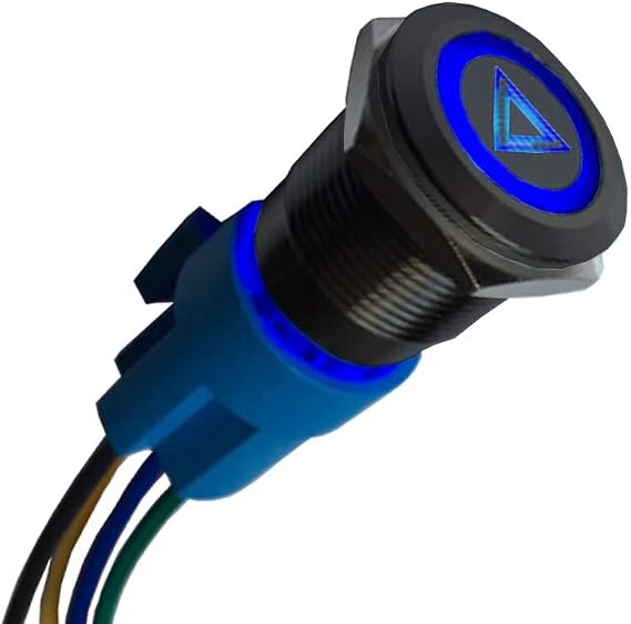 ESUPPORT 12V Car Emergency Hazard Warning Push Button Metal Toggle Switch