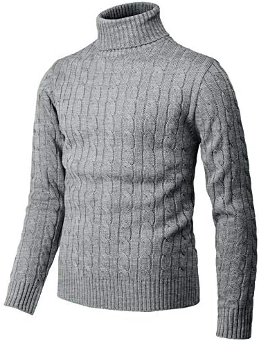 H2H Mens Slim Fit Turtleneck Pullover Sweaters Basic Tops Knitted Thermal
