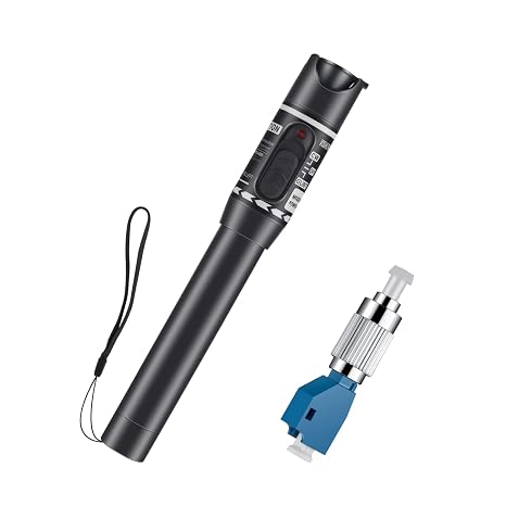 Moocci Visual Fault Locator - Fiber Optic Cable Tester Meter Kit with FC Male to LC Female Adapter - Fiber Optic Tools Tester Detector for LC/FC/SC/ST, Network Cable Test