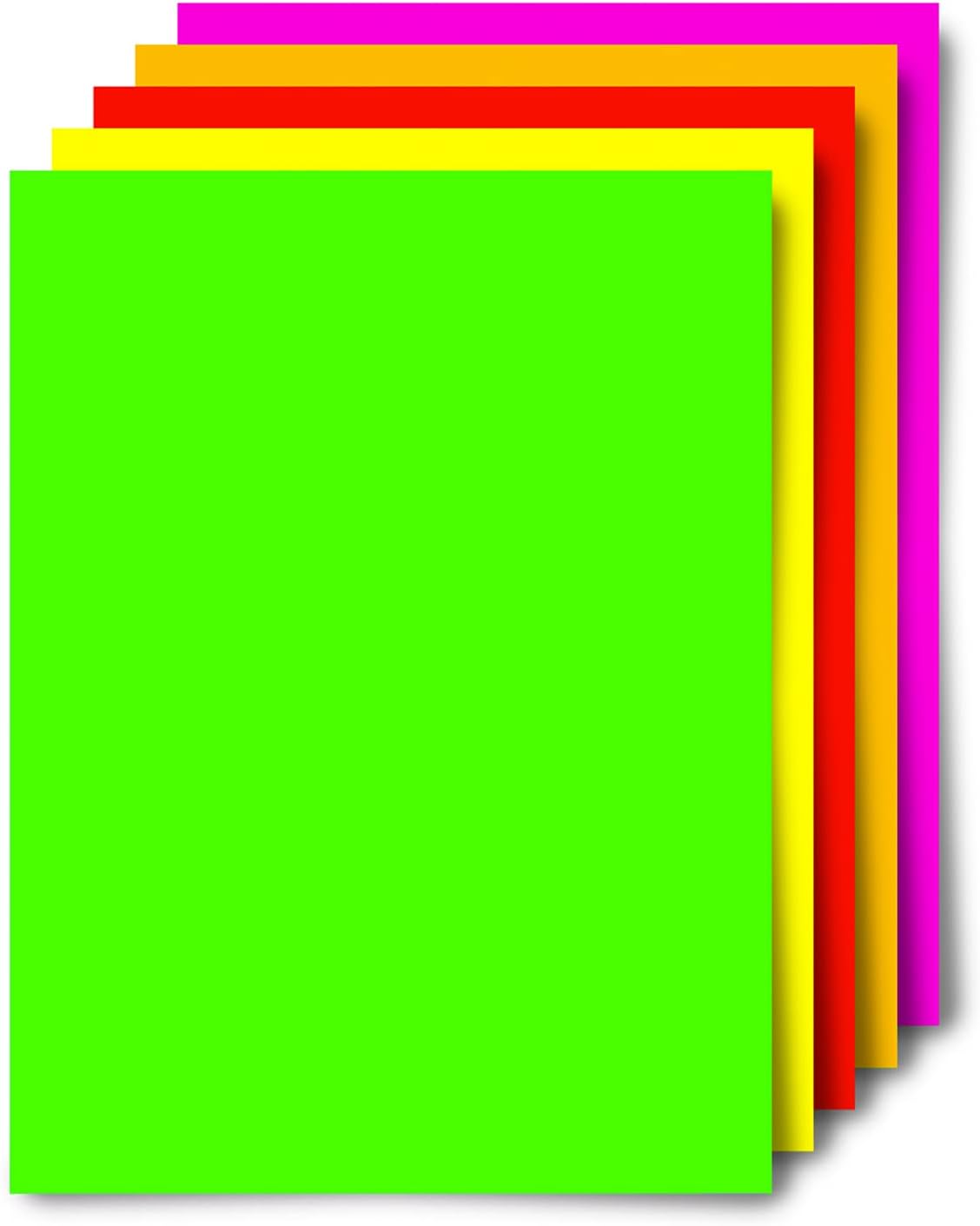 Royal Brites Neon Poster Boards, Classic Presentation Board, 11 x 14 Inches, Assorted Neon Colors 60 Pack