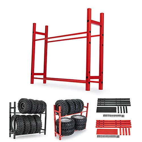 RC Car Alloy Tire Rack Wheel Rack for 1.9 2.2 Tire Wheel Rim SCX10 D90 CC01 TRX4 RC Crawler Black