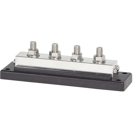 Blue Sea Systems PowerBar 600A Bus Bar, Four 3/8-Inch Studs
