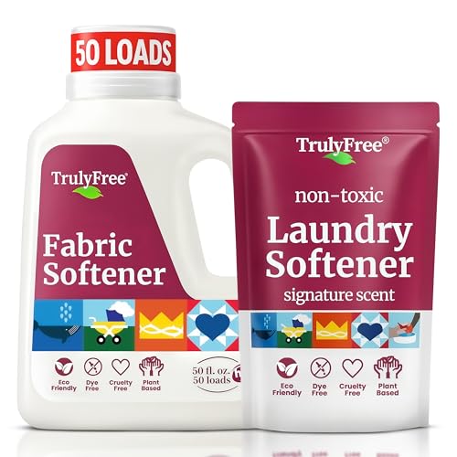 Truly Free Natural Fabric Softener | Non-Toxic for Babies & Kids Sensitive Skin | Plant-Based Laundry Softening Conditioner | Safe, Gentle & Chemical-Free | Signature Scent | 1 Pack with Jug