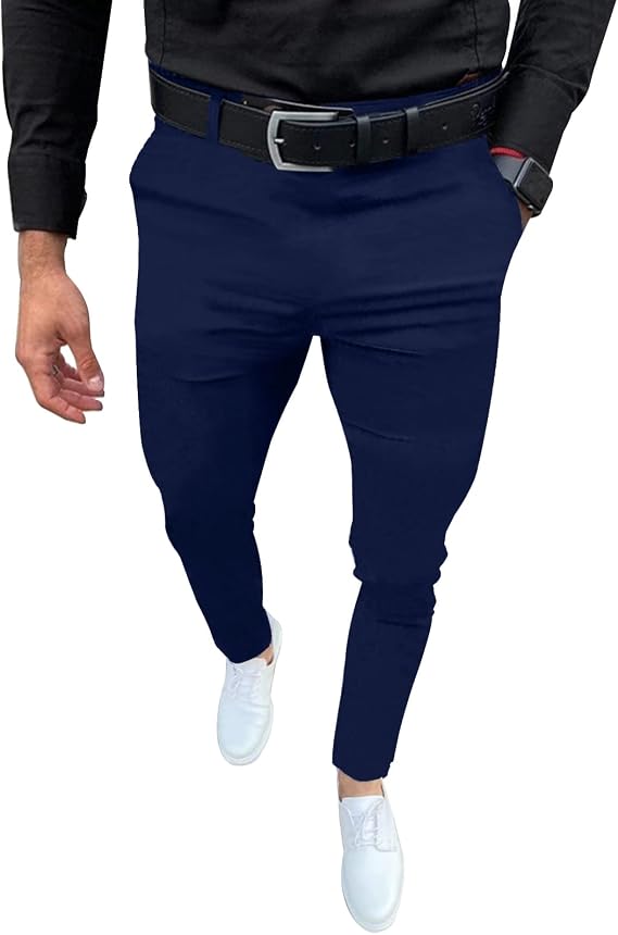Percle Dress Pants for Men Business Casual Slacks Stretch Slim Fit Suit Pants