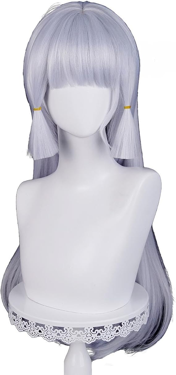 Kamisato Ayaka Kamisato Ayaka Anime Cosplay Wig, Heat Resistant, Synthetic Fiber, Preset, Curly Lace Front, Adjustable, Halloween, Costume, Parties, Transformation