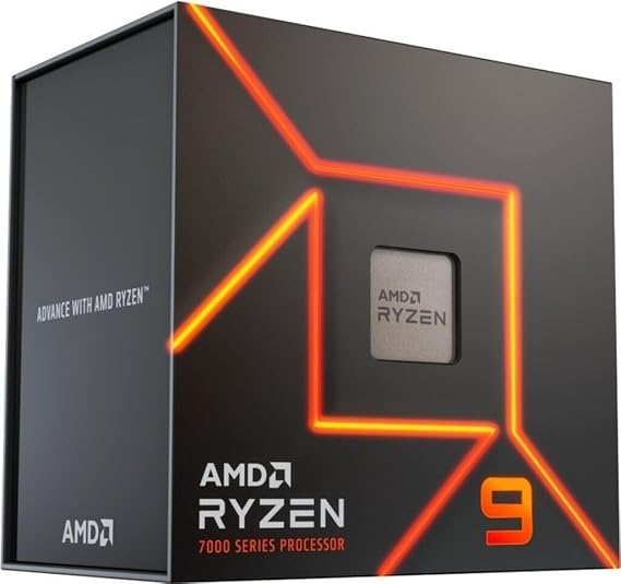 AMD Ryzen 9 7900 Processor (12 Cores/24 Threads, Unlocked. Zen 4 Architecture) 76MB L2+L3 Cache. TDP 65W. Boost Frequency Up to 5.4 GHz. Socket AM5. DDR5 & PCIe 5.0 Heatsink Not Included