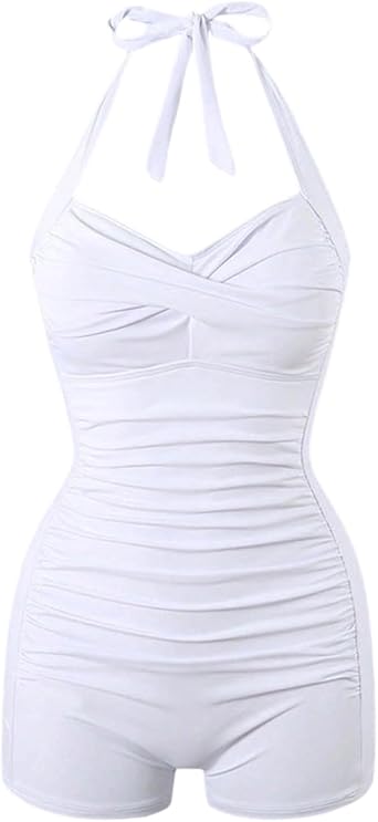 Women's Wrap Waist One Piece Swimsuit - Conservative Monokini, Tummy Concealing Slimming Design for Flattering Look