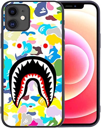 Case Compatible with iPhone 11 Case, Fashion Trend Design Soft TPU Bumper Full Covered Silicone Cover for Men and Women Bape-Shark Yellow