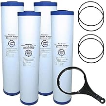 KleenWater KW4520G Sediment Water Filter Cartridges Set of 4, KW101 O-rings Qty4, Filter Wrench Qty1, Compatible with Big Blue DGD-5005-20