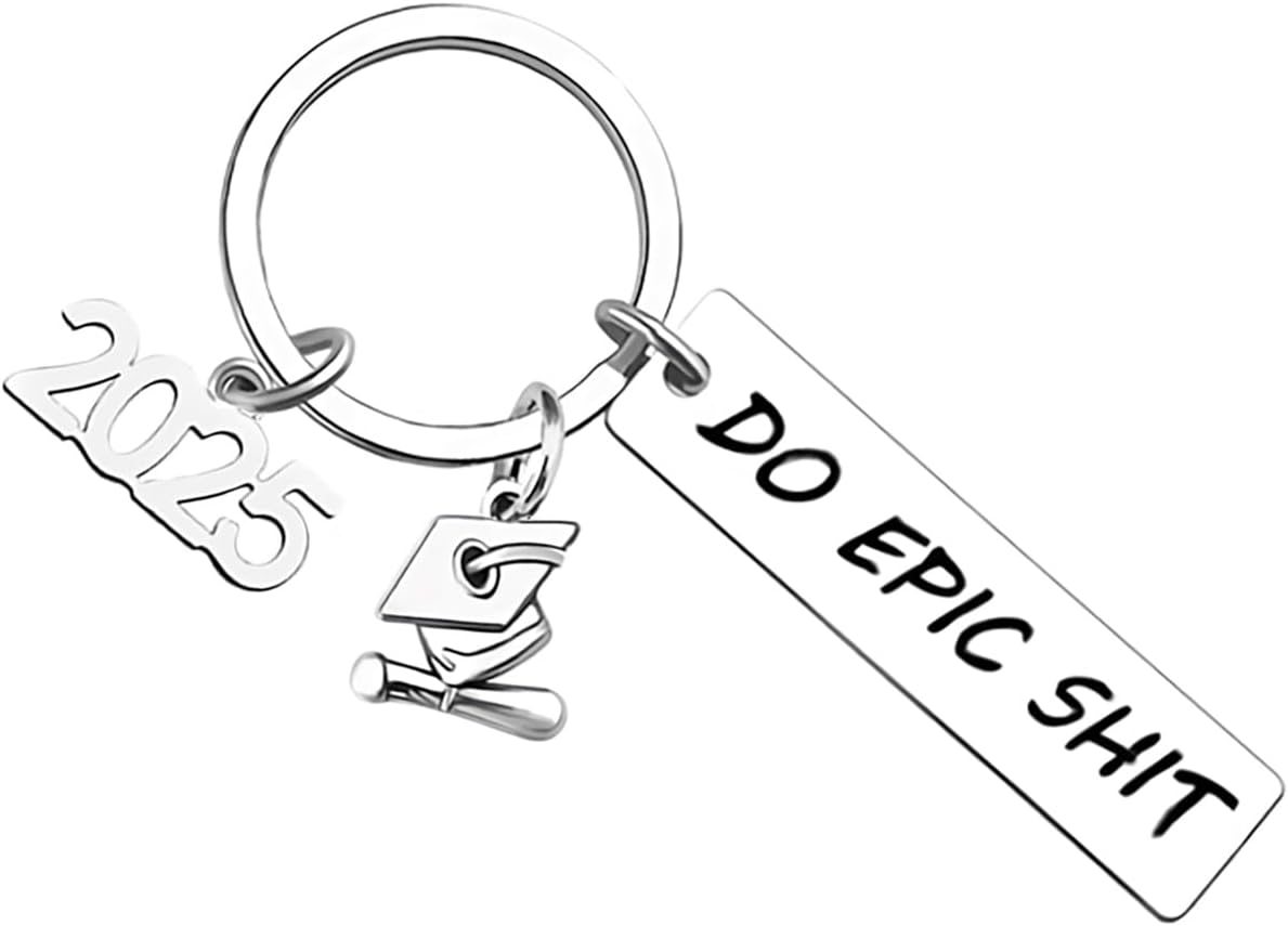 Feeke Graduation Keychain, Graduation Gifts 2025 Do Epic Shit Keychain Grad Gift for Him Her Graduate Student College High School Senior Teen Nurse Inspirational Gifts from Teacher Dad Mom