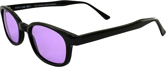 Pacific Coast X-Kd's Biker Purple Lenses Black Frames Sunglasses