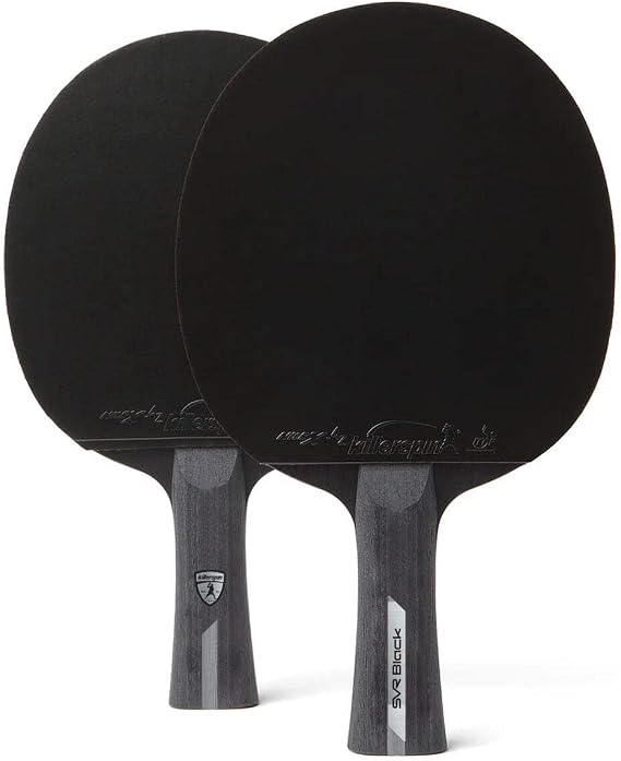 Killerspin SVR 2U Black Paddle Set of 2 Rackets with 4 Balls and Foam Protective Paddle Storage Case
