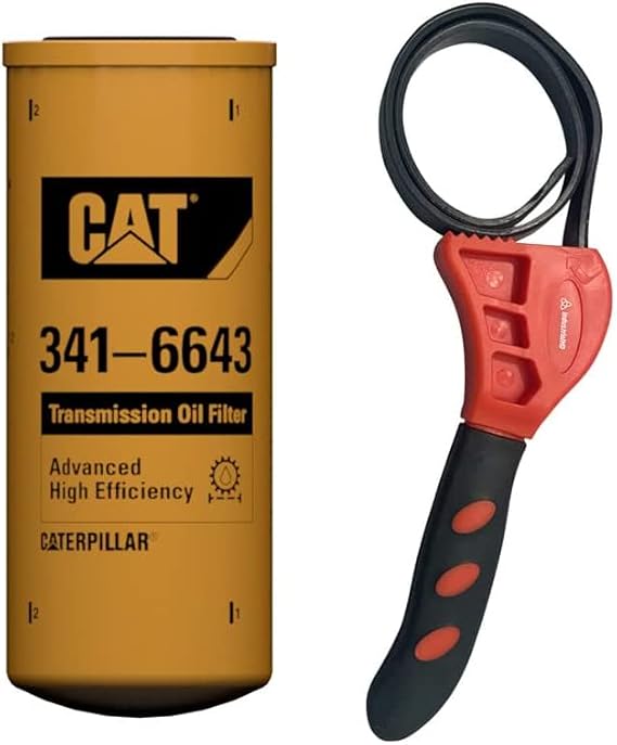 Caterpillar 341-6643 Transmission (Only) Filter Advanced High Efficiency w/IHD Strap Wrench Bundle